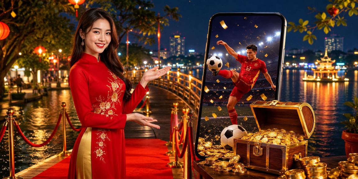 Người dùng Hà Nội xem phân tích kèo bóng đá mặc áo dài truyền thống