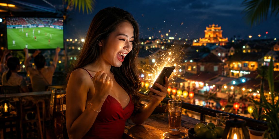 Người hâm mộ bóng đá Huế theo dõi kèo cược thể thao tại quán cà phê